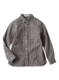 familiar checkerboard-pattern cotton shirt - Brown