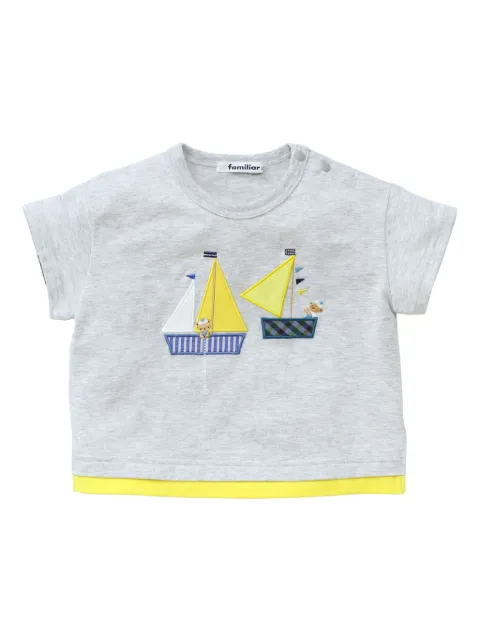 familiar appliqué-detail cotton T-shirt
