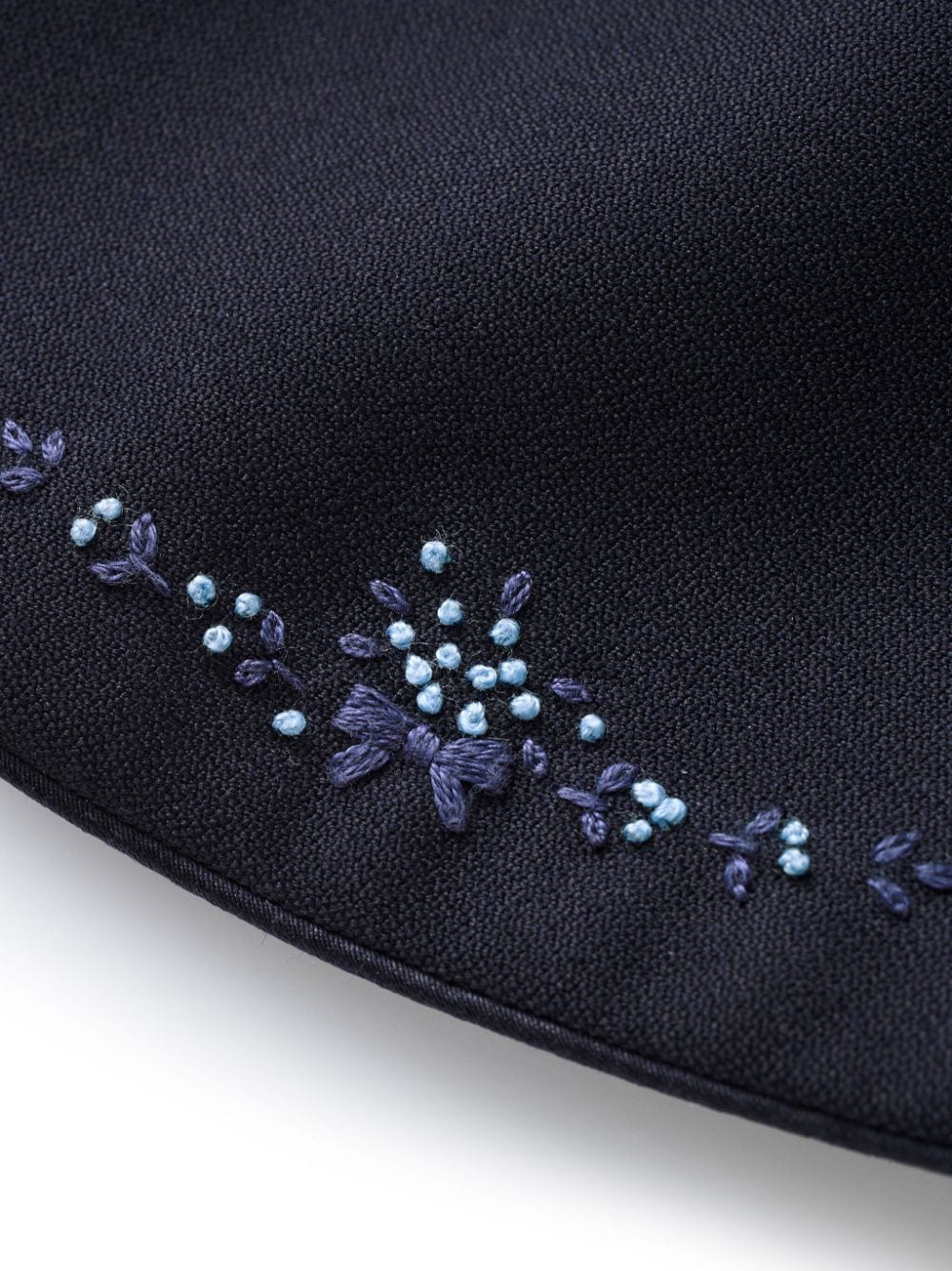 Familiar Wollen plooi-jurk met borduurwerk Blauw