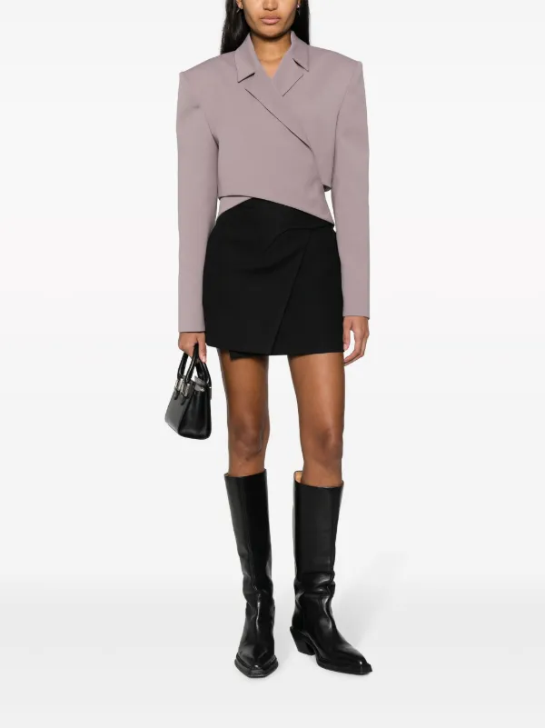 Ssheena wrap-design Cropped Blazer | Purple | FARFETCH
