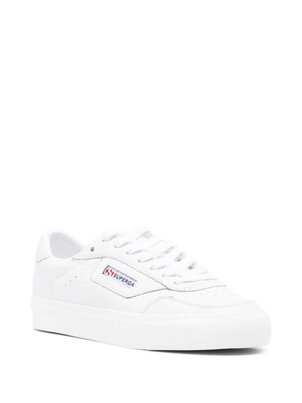 Superga 3843 logo-patch leather sneakers - Wit