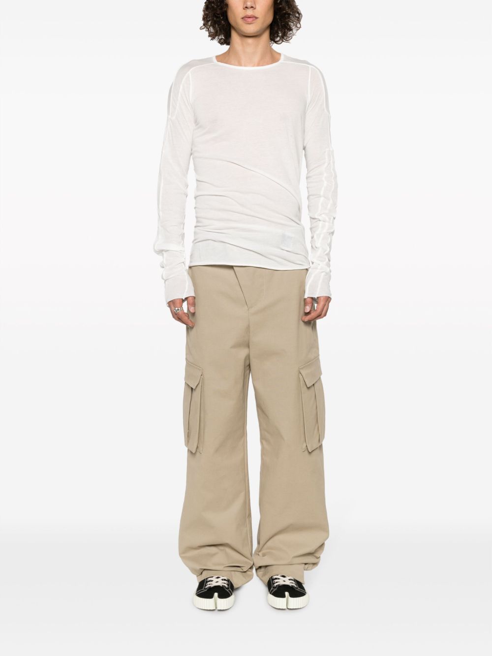 Rick Owens DRKSHDW long-sleeve cotton T-shirt - Wit