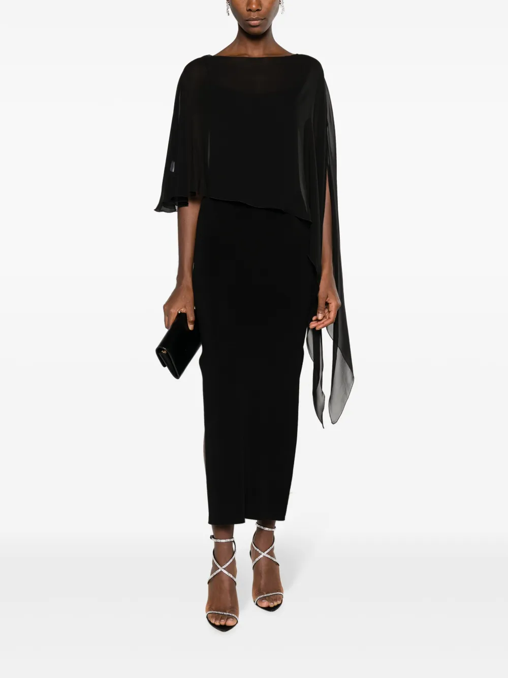 Antonelli asymmetric silk blouse - Zwart