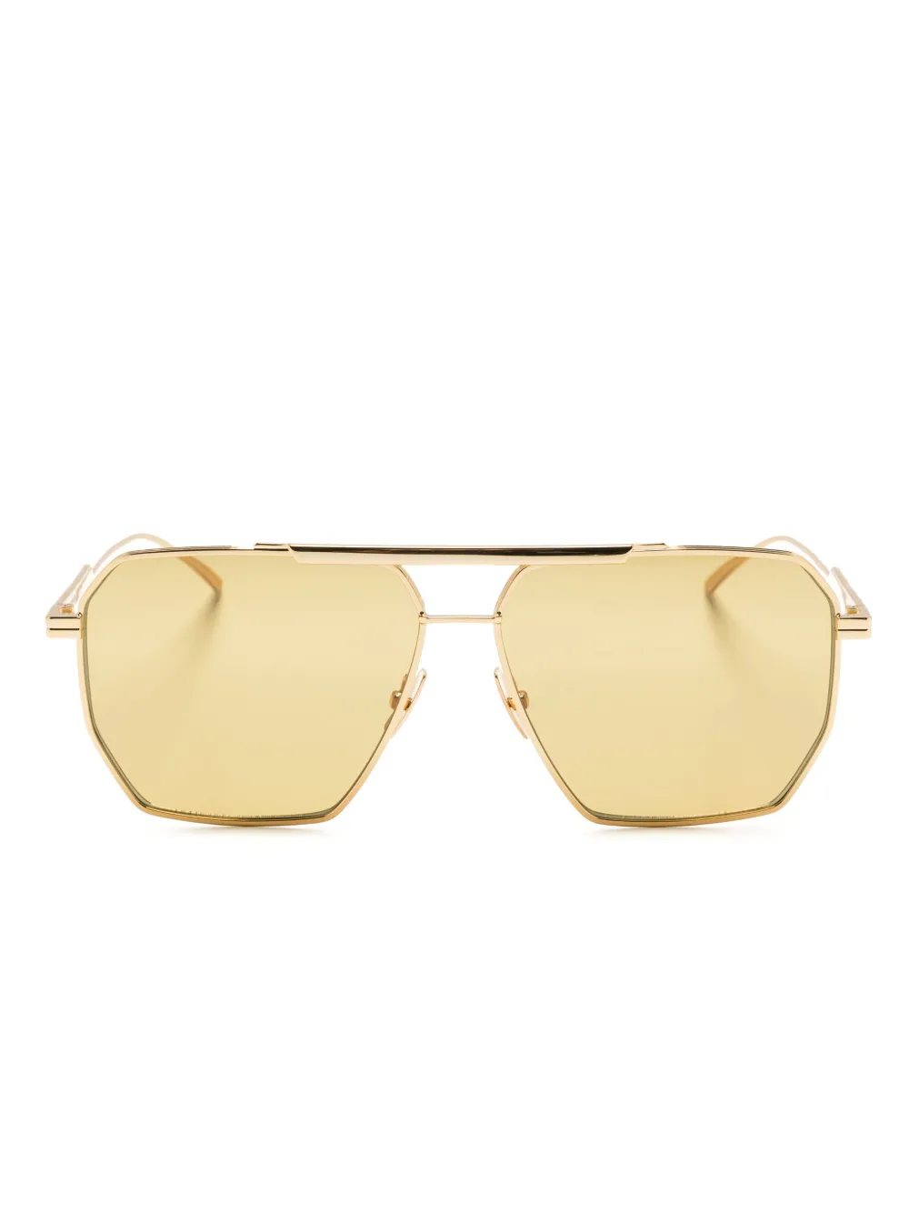 Bottega Veneta Eyewear Zonnebril met piloten montuur Goud