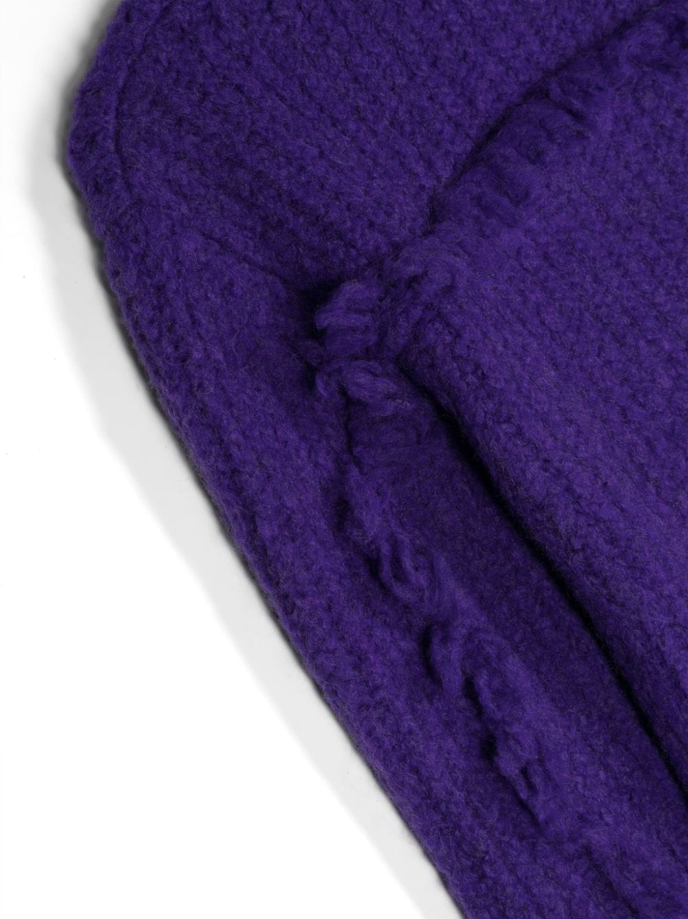 Shop Douuod Ribbed Knit Fringe Sweatshirt In Violett