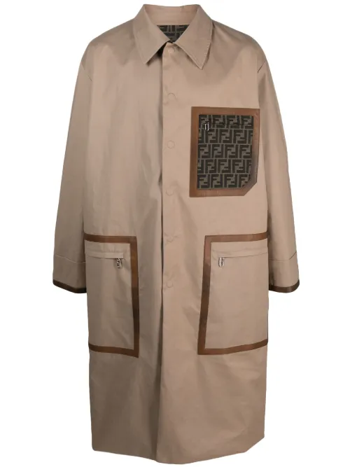 Trench mi-long à boutonnière - FENDI - Modalova