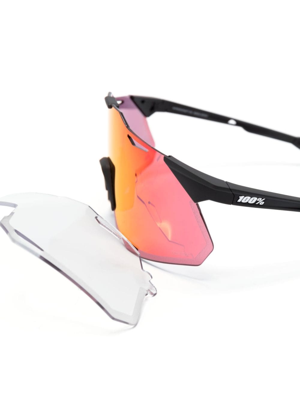 Shop 100% Eyewear Xs Shield-frame Sunglasses In Black