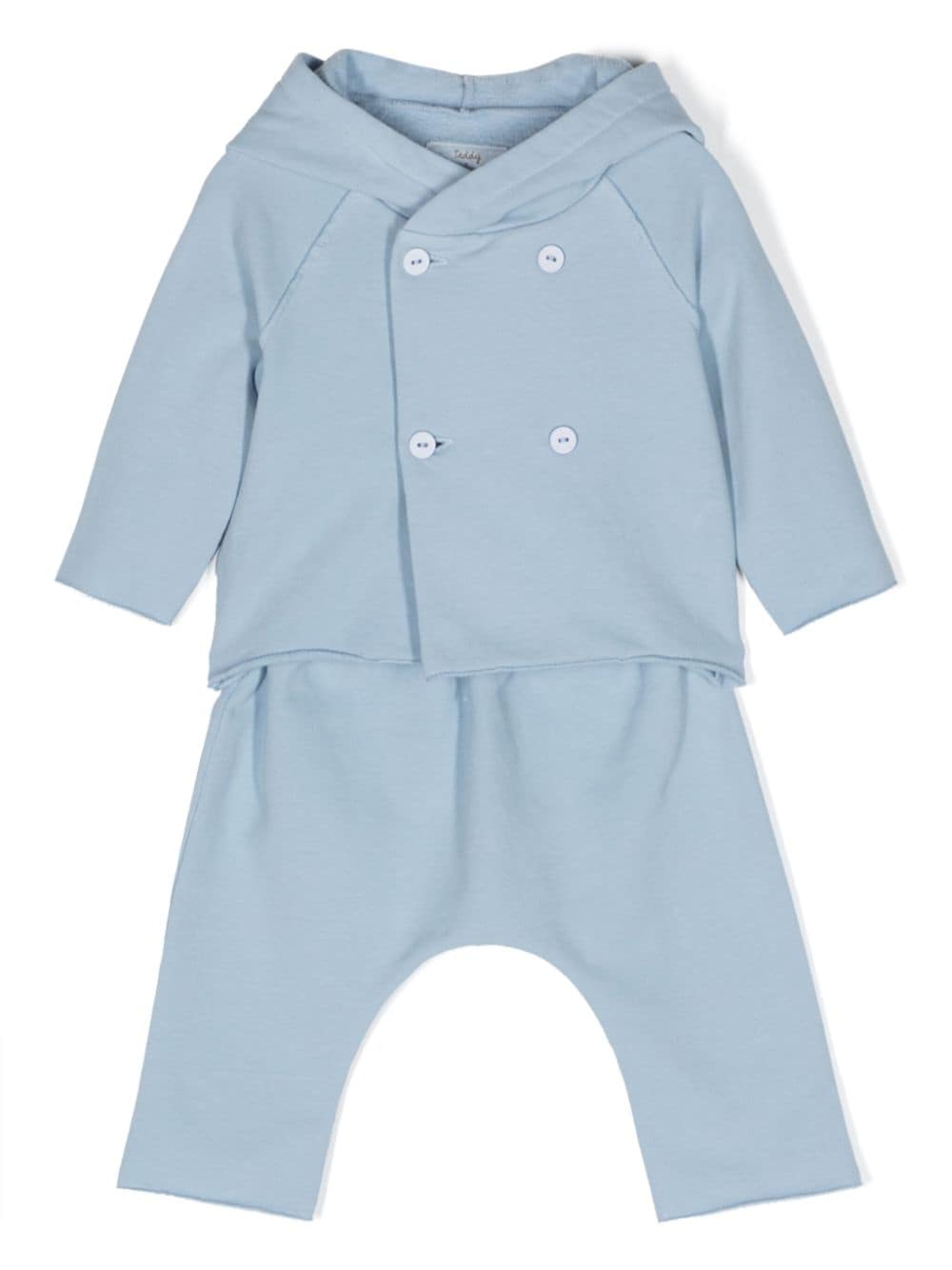 Teddy & Minou Babies' Double-breasted Tracksuit Set In Blue
