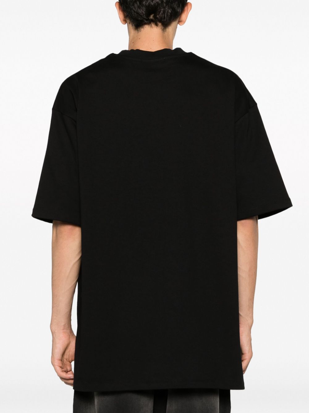 Shop 424 Logo-print Faded Cotton T-shirt In Black