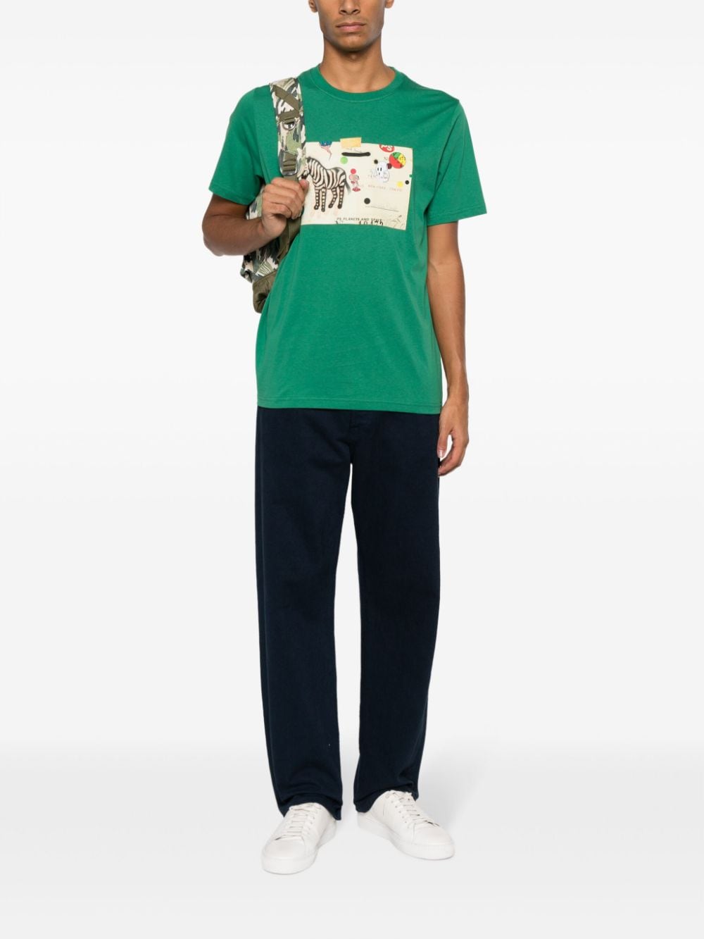PS Paul Smith Zebra Card-print cotton T-shirt - Groen