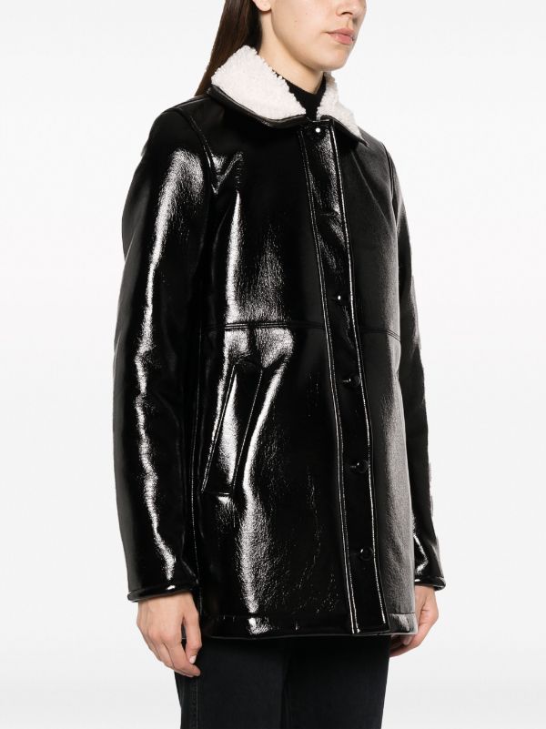 Claudie Pierlot faux fur Collar faux leather Coat Farfetch