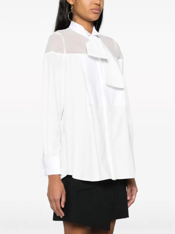 Sacai シアーパネル シャツ | ホワイト | FARFETCH JP
