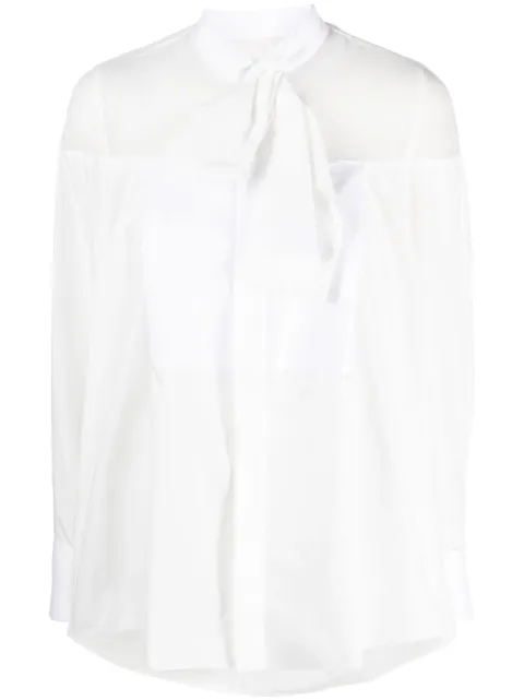 sacai attached-detail sheer-panels shirt