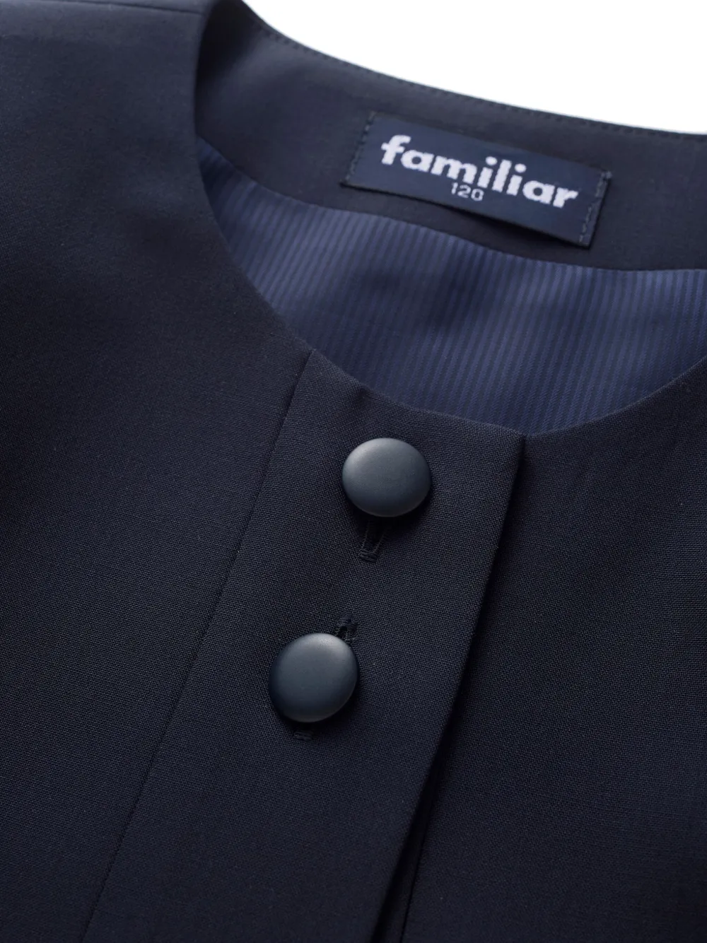 familiar Cropped wollen blazer met enkele rij knopen Blauw