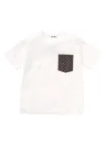 familiar gingham-check cotton T-shirt - White