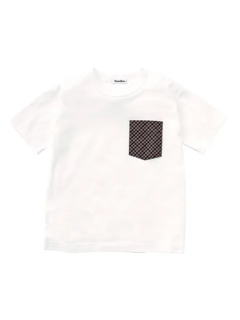 familiar gingham-check cotton T-shirt