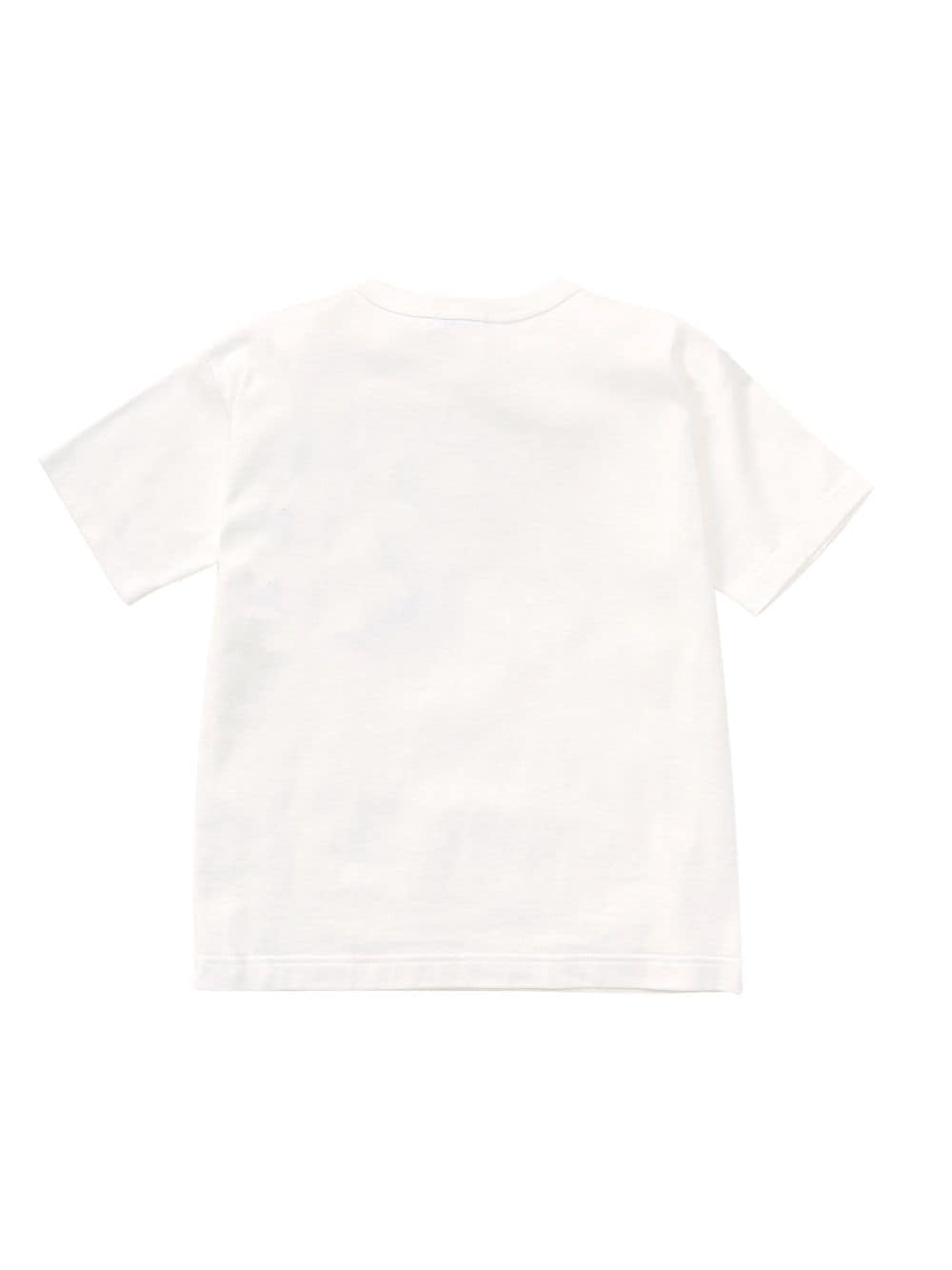 Shop Familiar Gingham-check Cotton T-shirt In White