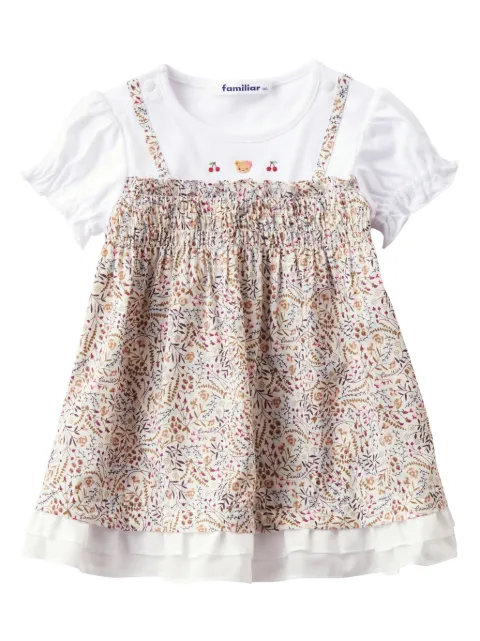 familiar floral-print layered dress