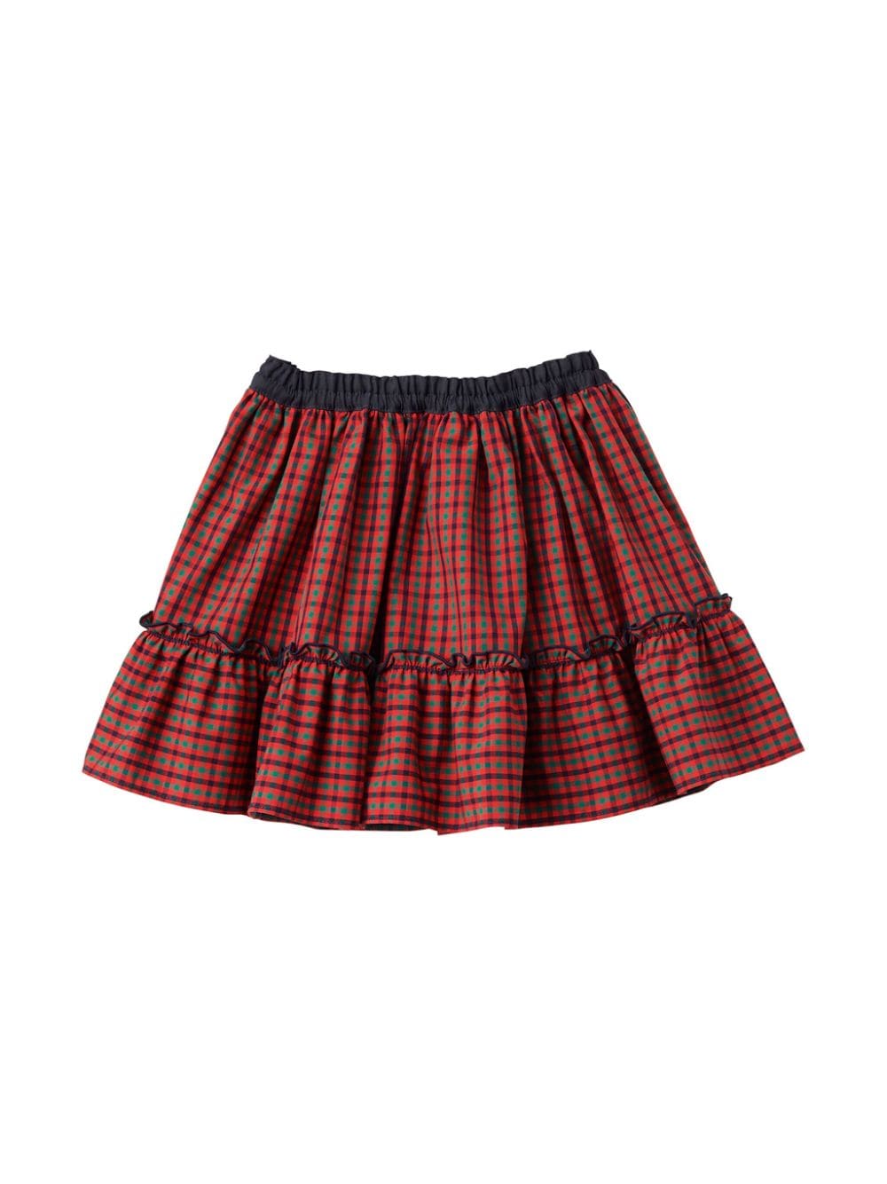 Shop Familiar Reversible Cotton Miniskirt In Red