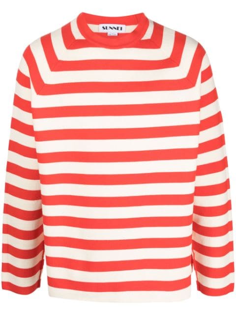 Sunnei striped cotton sweatshirt