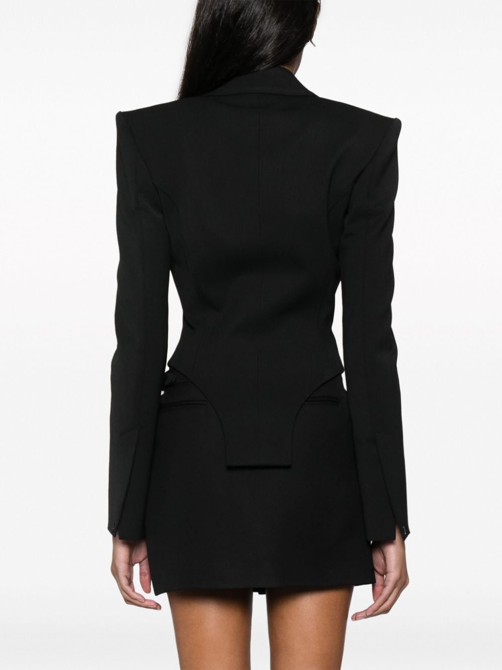 Shop Ssheena Bodysuit-style Hook-fastening Blazer In Black