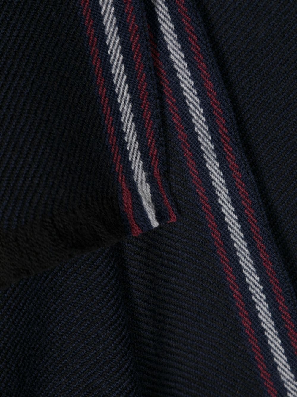 Shop Fay Striped-border Wool Scarf In 蓝色