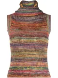 Aries Space Dye balaclava sleeveless jumper - Blue