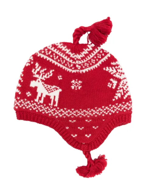 POLO RALPH LAUREN KIDS patterned intarsia-knit cotton-wool blend beanie