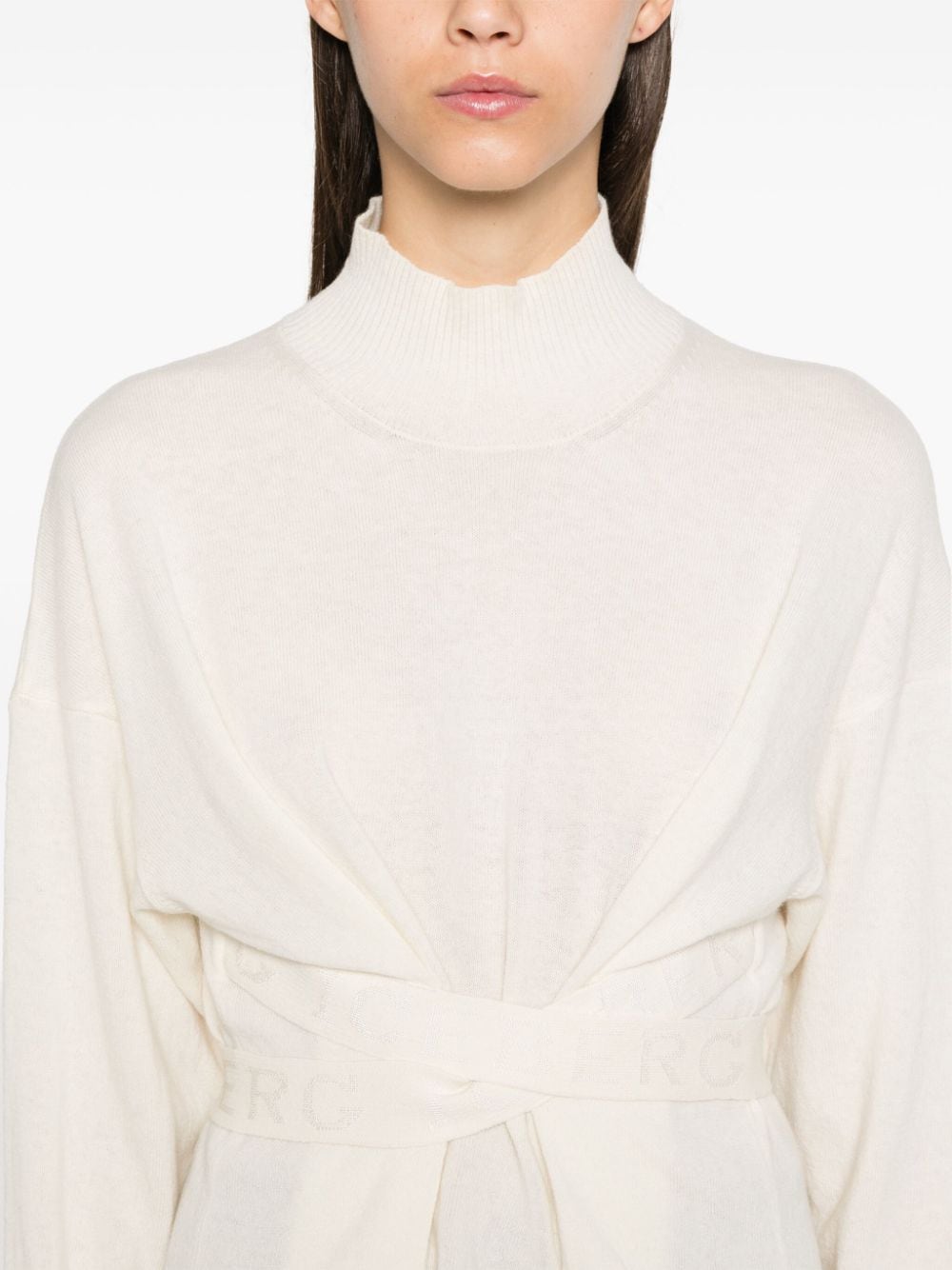 Shop Iceberg Tied-waist Sweater In White