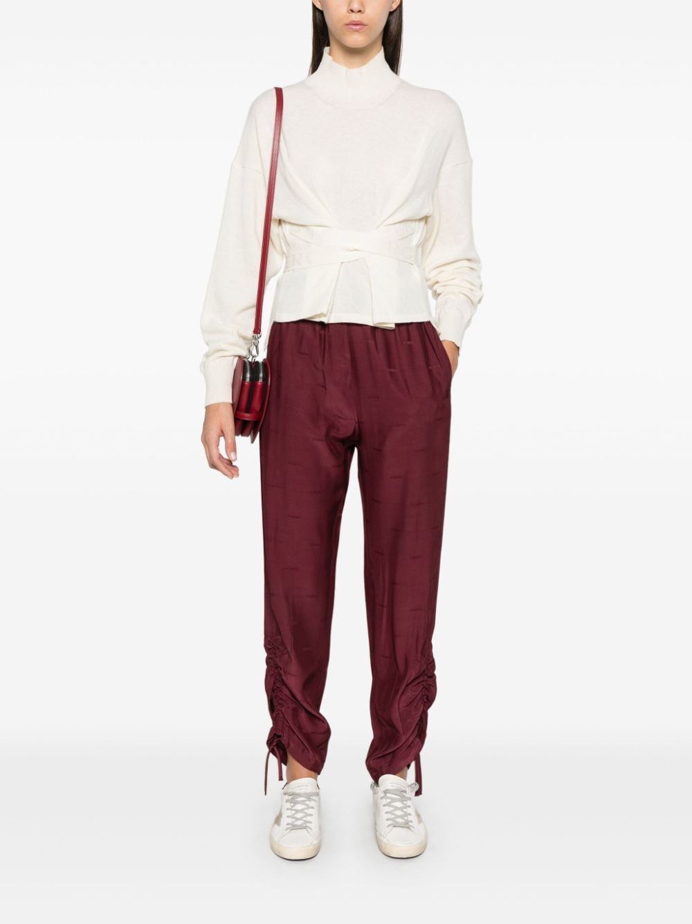 Shop Iceberg Tied-waist Sweater In White