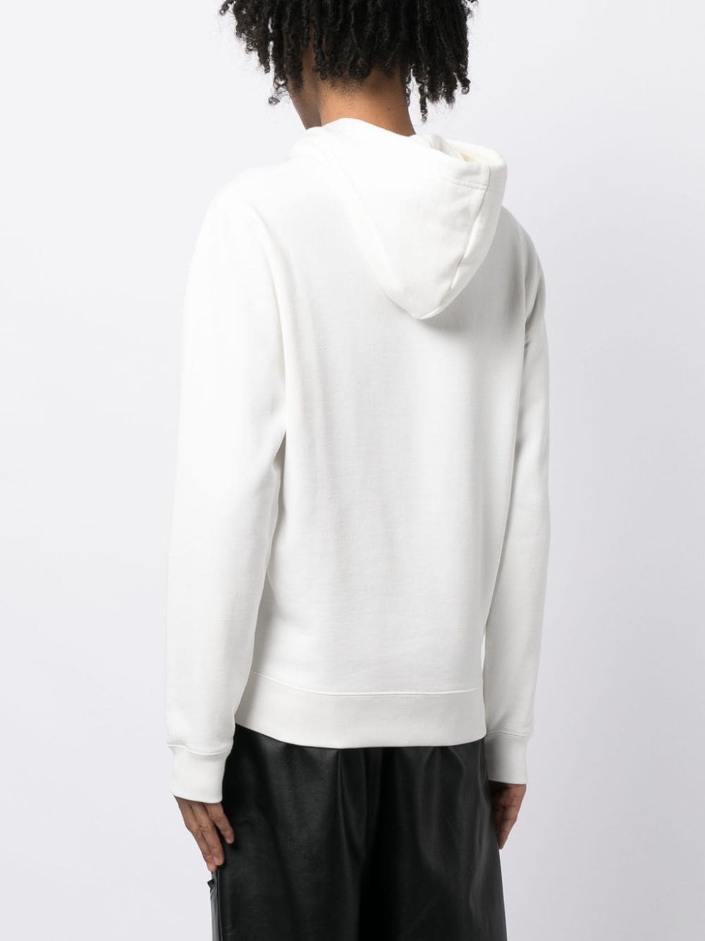 Shop Courrèges Logo-embroidered Cotton Hoodie In White