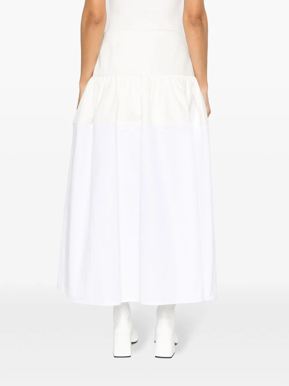 Jil Sander Flared midi-rok Wit