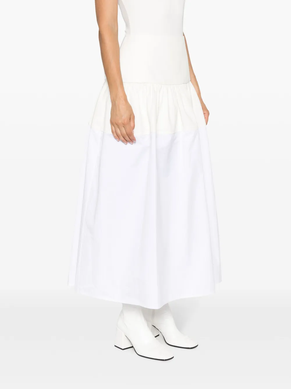 Jil Sander Flared midi-rok Wit