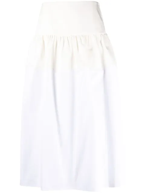 Jil Sander flared cotton poplin midi skirt