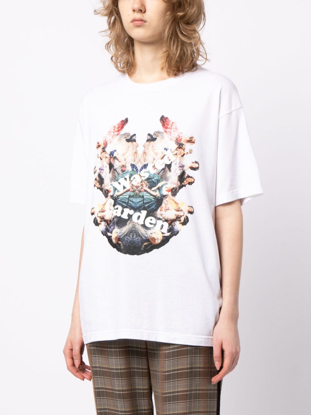 Shop Undercover Wasted Garden Cotton T-shirt In White
