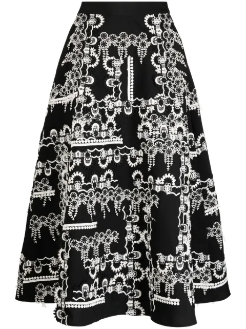 Biyan embroidered-design high-waist skirt 