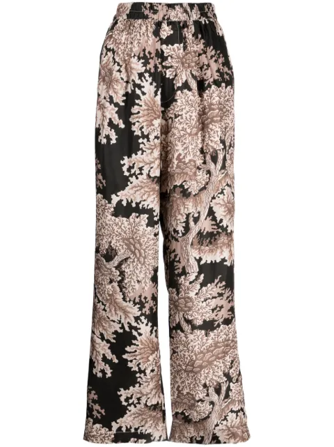 Biyan pantalones palazzo de seda con estampado floral
