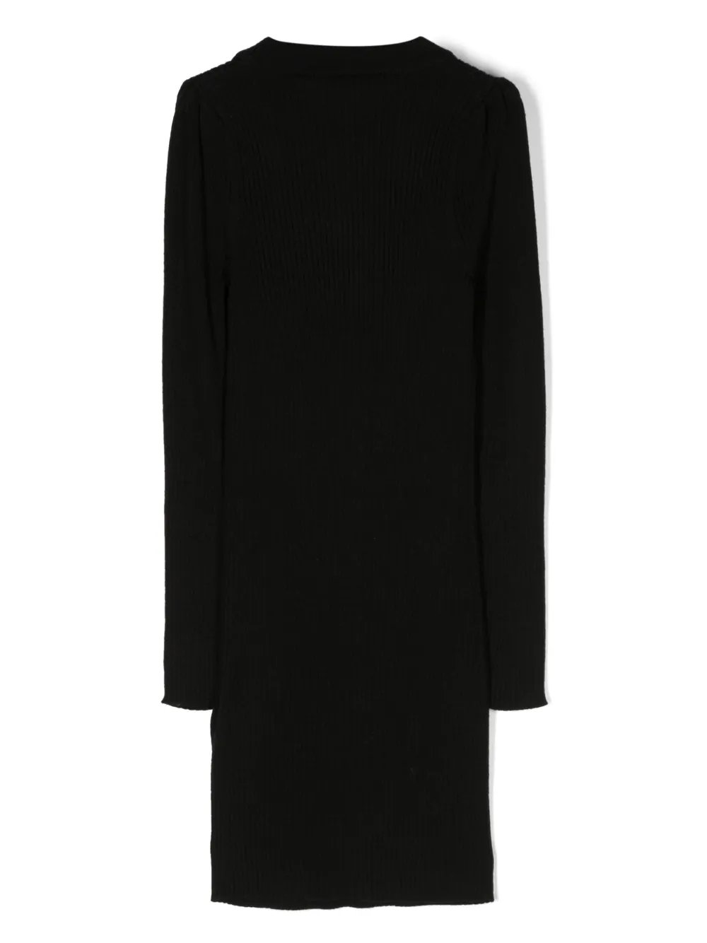 Miss Blumarine floral-detail ribbed knit dress - Zwart