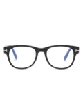 TOM FORD Eyewear FT5898B logo-engraved round-frame glasses - Black