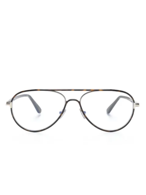 TOM FORD Eyewear FT5897B tortoiseshell pilot-frame glasses