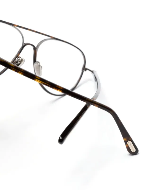 TOM FORD Eyewear FT5897B トータスシェル パイロット 眼鏡