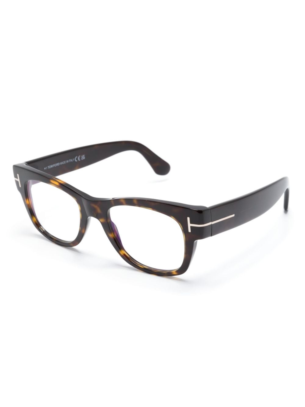 Shop Tom Ford Ft5040b Tortoiseshell Square-frame Glasses In Brown