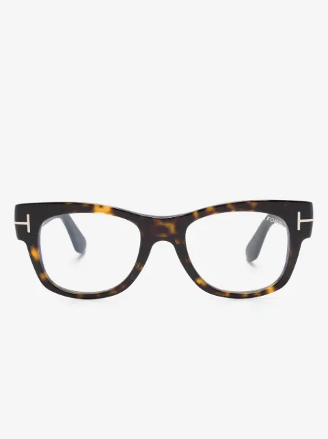 TOM FORD Eyewear lentes FT5040B con armazón cuadrada estilo carey