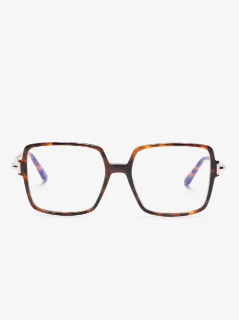 TOM FORD Eyewear firkantede briller med skildpaddeeffekt