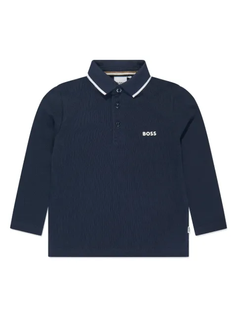 BOSS Kidswear logo-print cotton polo shirt