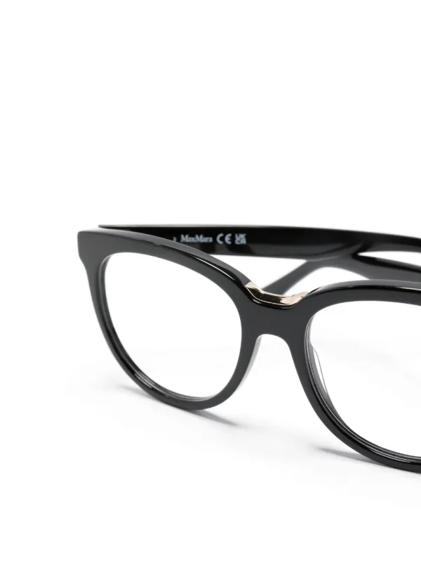 Max Mara Eyewear logo-print cat-eye Frame Glasses | Black