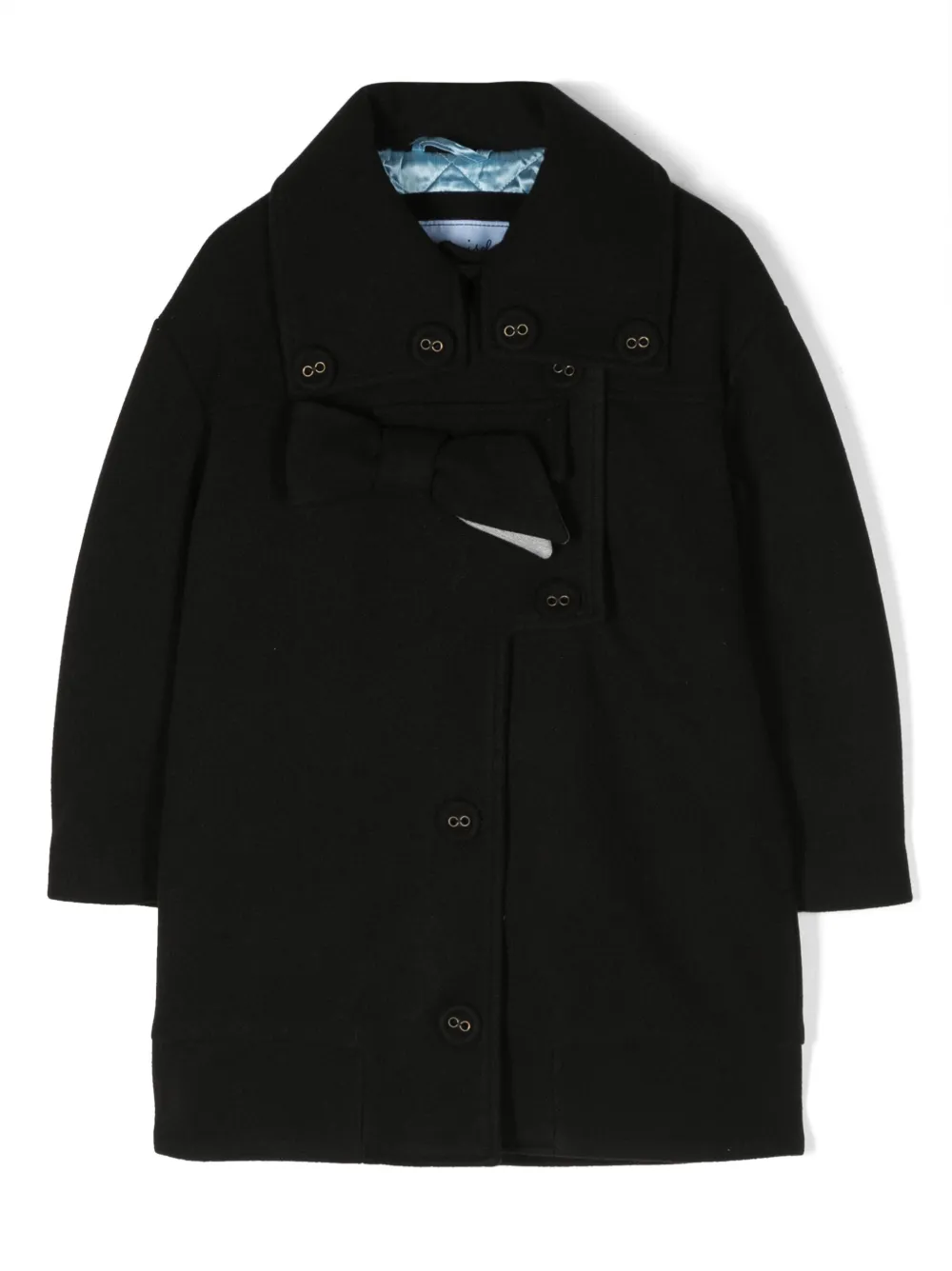 Mi Mi Sol Kids' Bow-detail Knitted Coat In Black