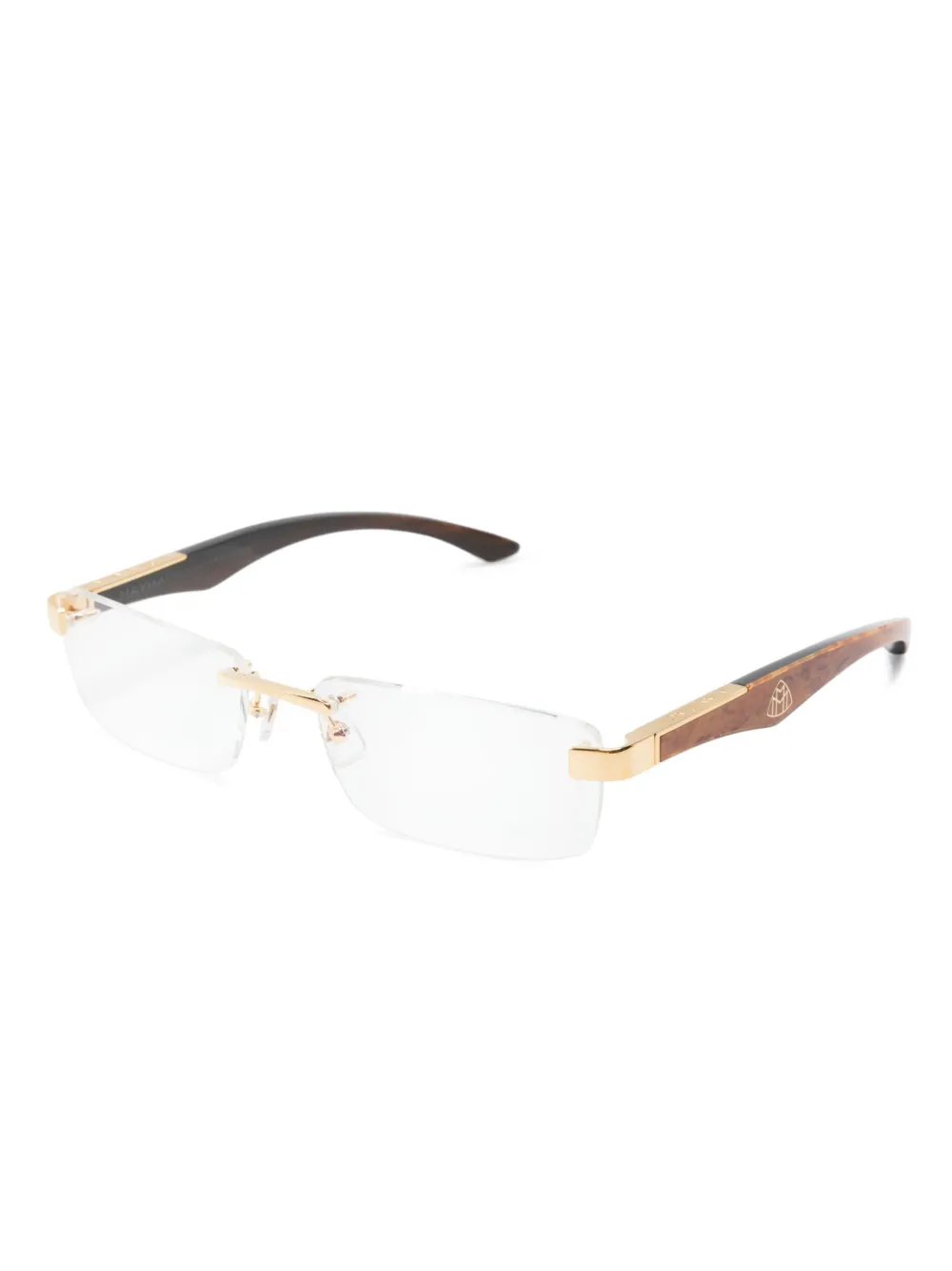 Maybach eyewear The Artist III bril met rechthoekig montuur - Bruin