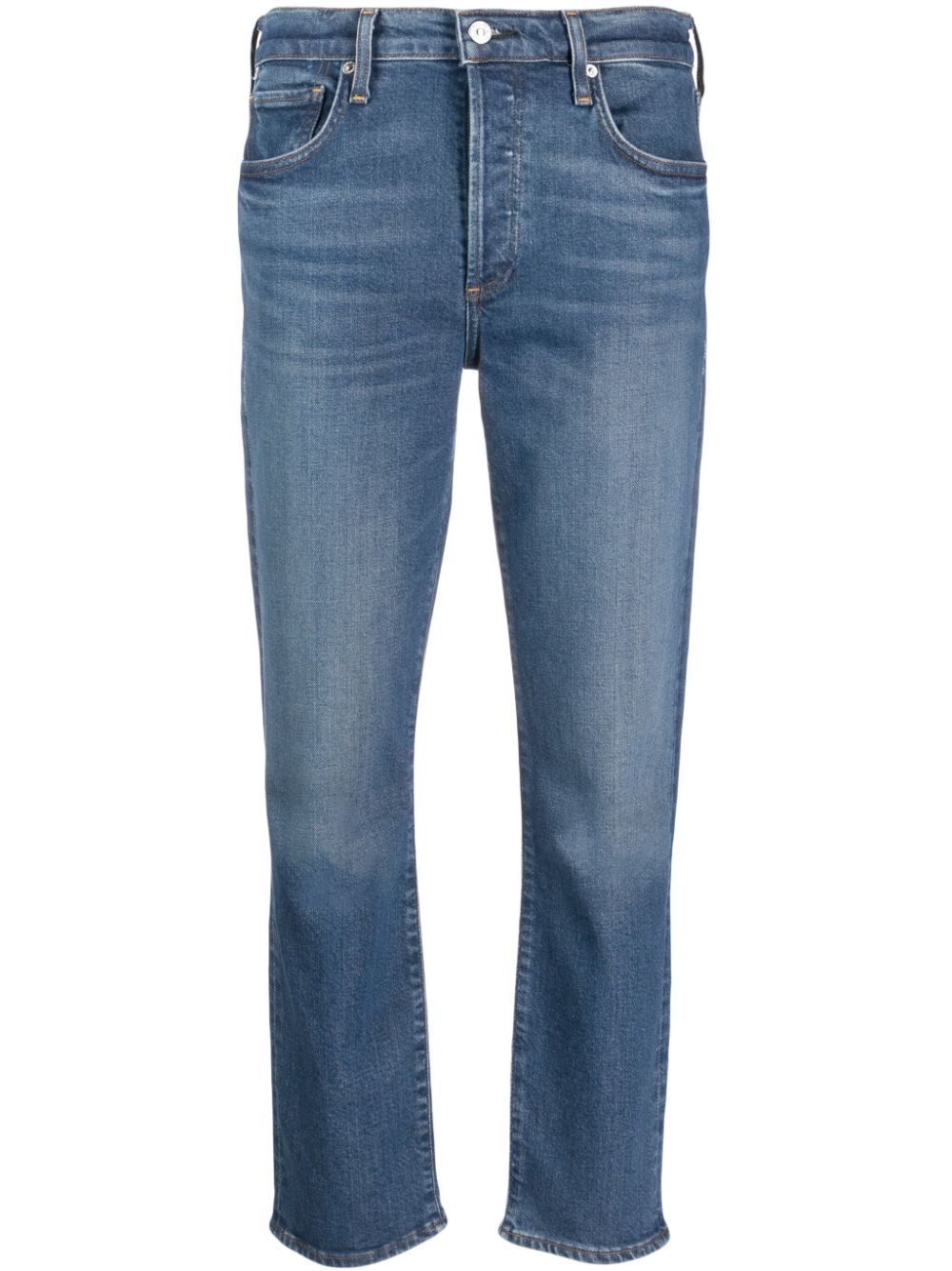 Citizens Of Humanity Slim-cut Cropped-leg Jeans In Blau