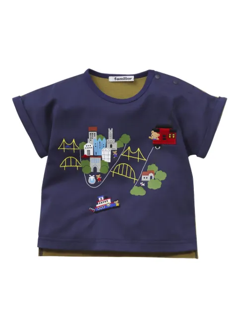 familiar playera con diseño bordado